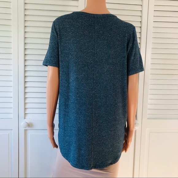 ANN TAYLOR Blue Heather Short Sleeve Knit Shirt Size Small - Picture 7 of 7